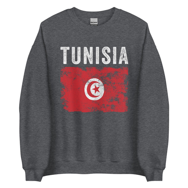 Tunisia Flag Distressed - Tunisian Flag Sweatshirt
