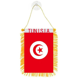 Tunisia Hanging Flag for Car - Small Rearview Mirror Flag