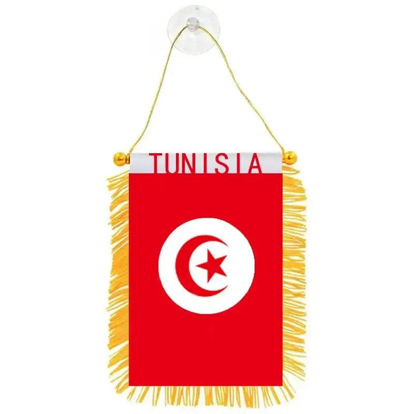 Tunisia Hanging Flag for Car - Small Rearview Mirror Flag