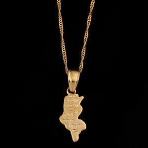 Tunisia Map Necklace