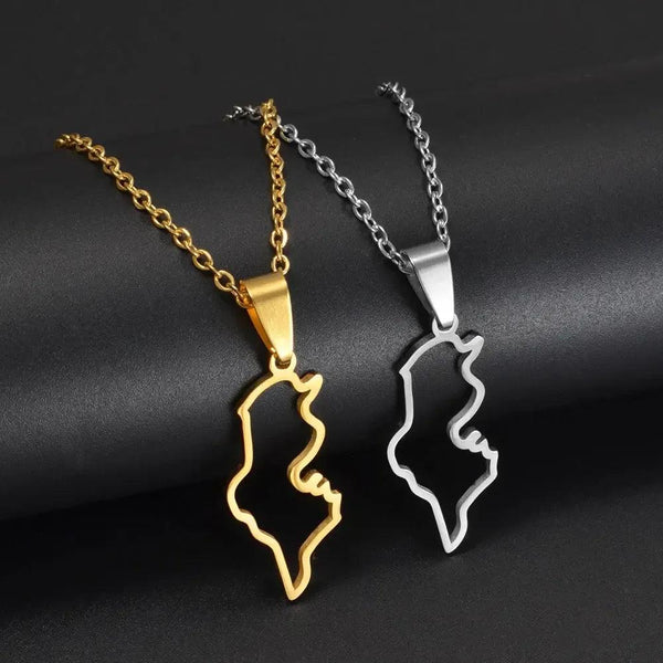 Tunisia Map Necklace