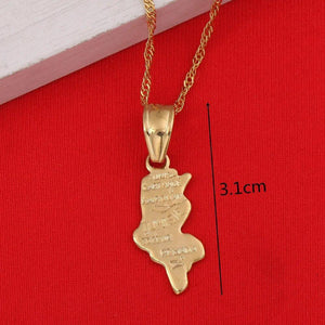 Tunisia Map Necklace