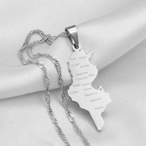 Tunisia Map Necklace