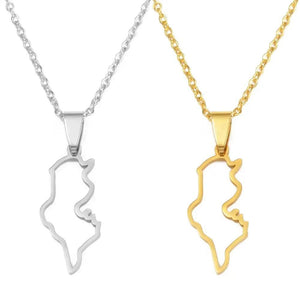 Tunisia Map Necklace