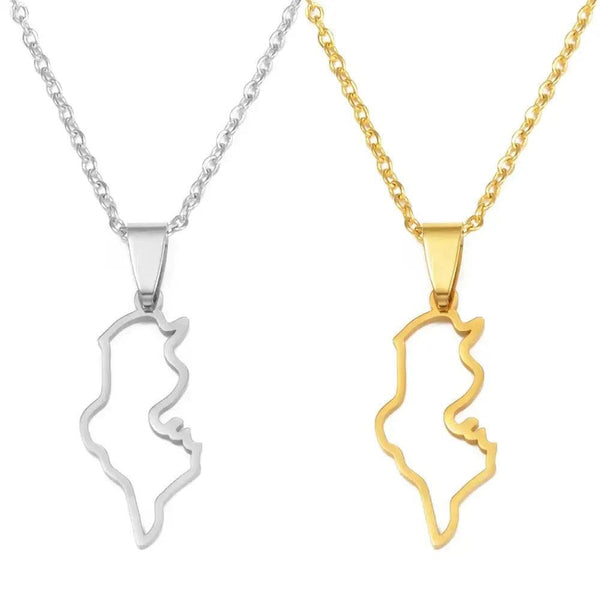 Tunisia Map Necklace