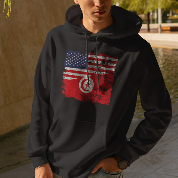 Tunisia USA Flag Hoodie