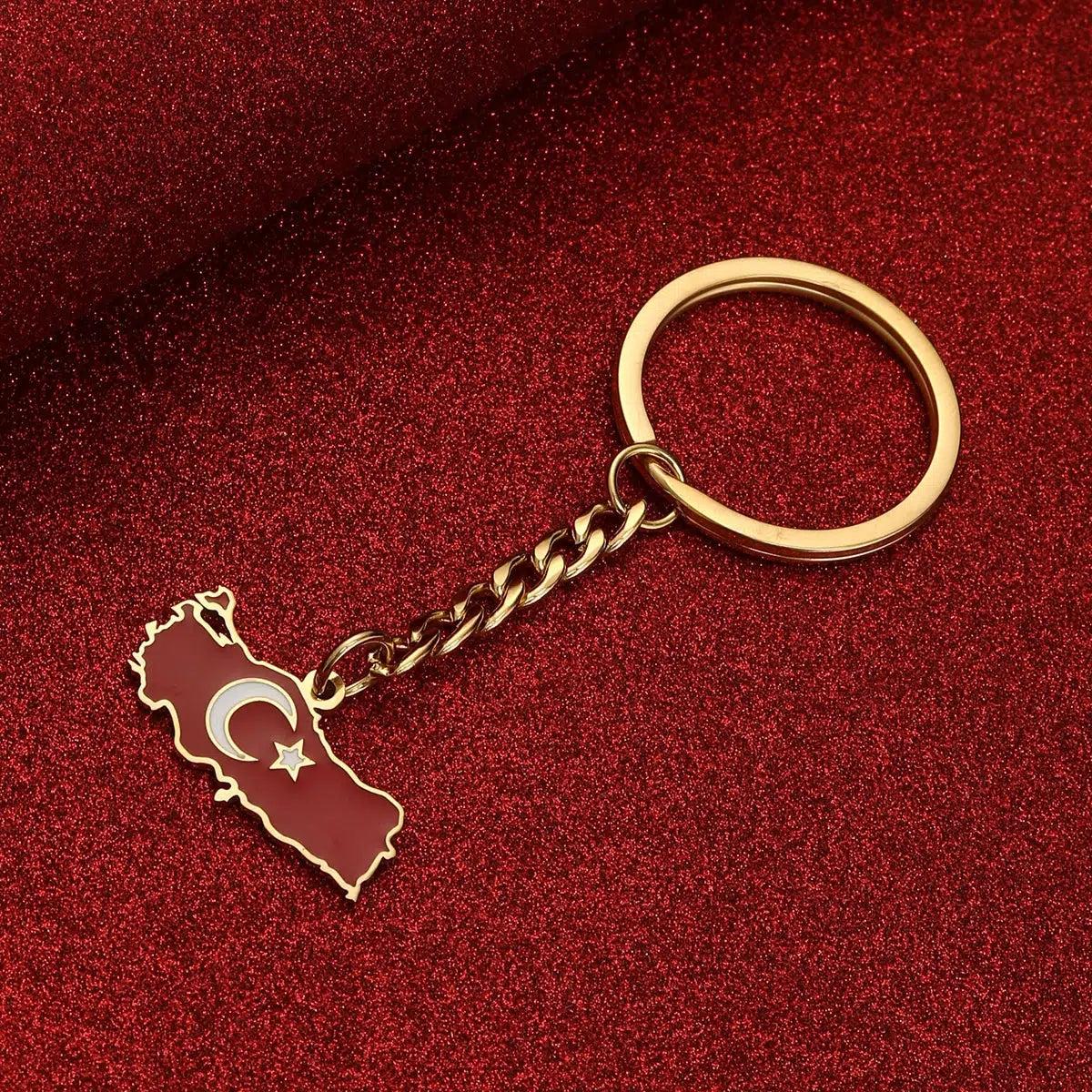 Turkey Flag Map Keychain - Flag Nation