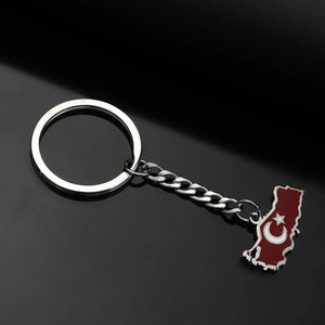 Turkey Flag Map Keychain