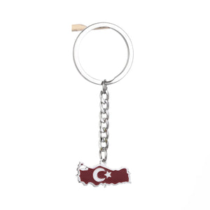 Turkey Flag Map Keychain