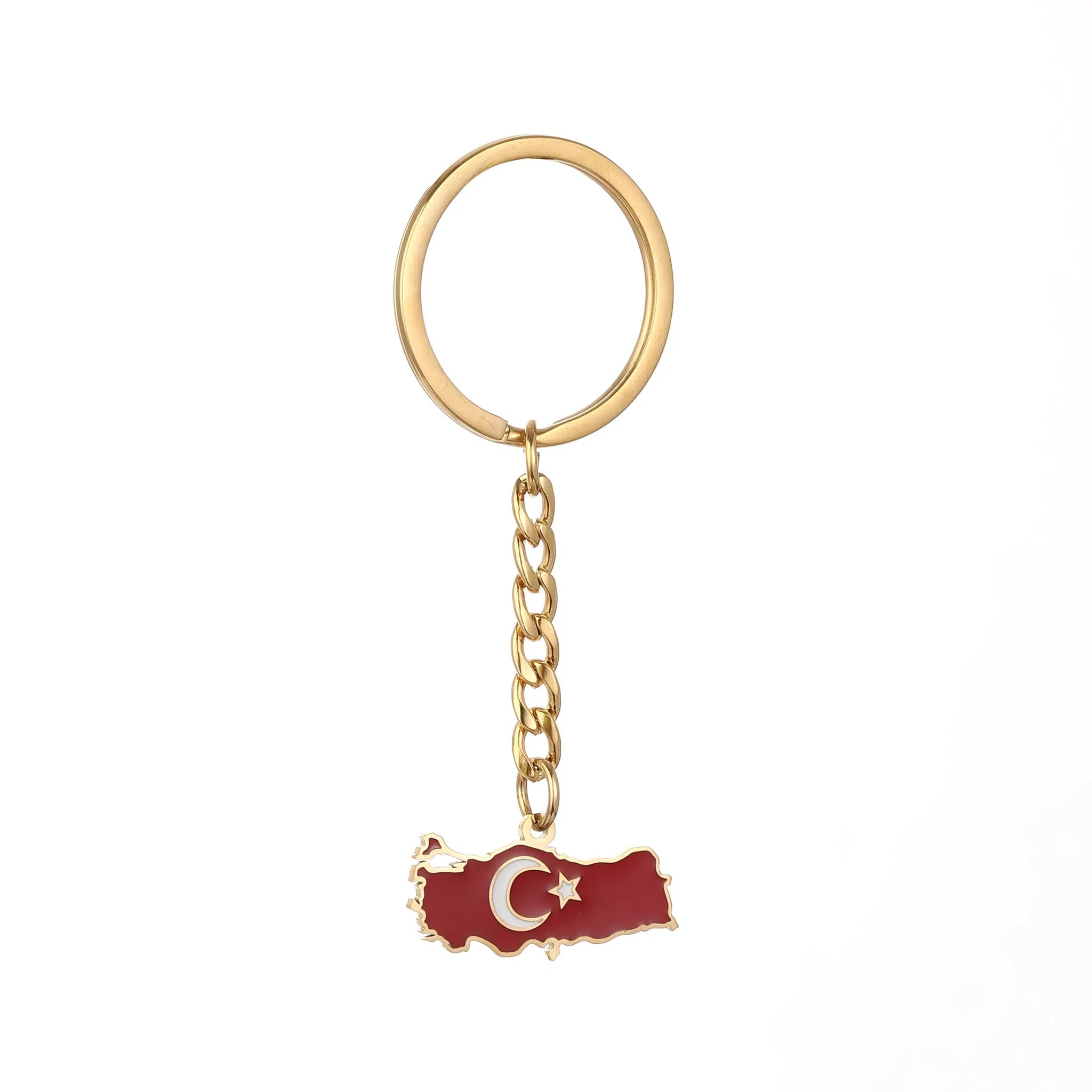 Turkey Flag Map Keychain