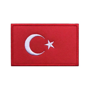 Turkey Flag Patch - Iron On/Hook & Loop Patch