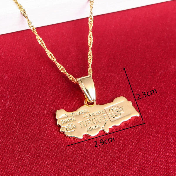 Turkey Map Necklace