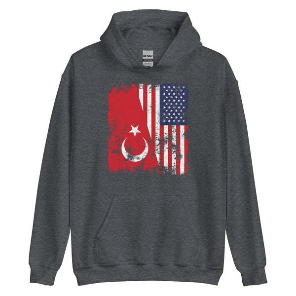 Turkey USA Flag - Half American Hoodie