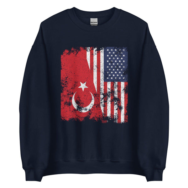 Turkey USA Flag - Half American Sweatshirt