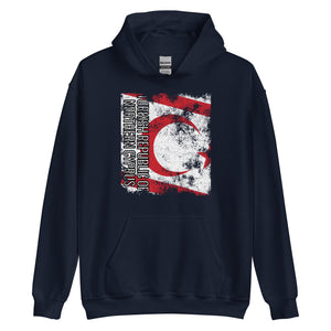 Turkish Republic Of Northern Cyprus Flag - Distressed Flag Hoodie