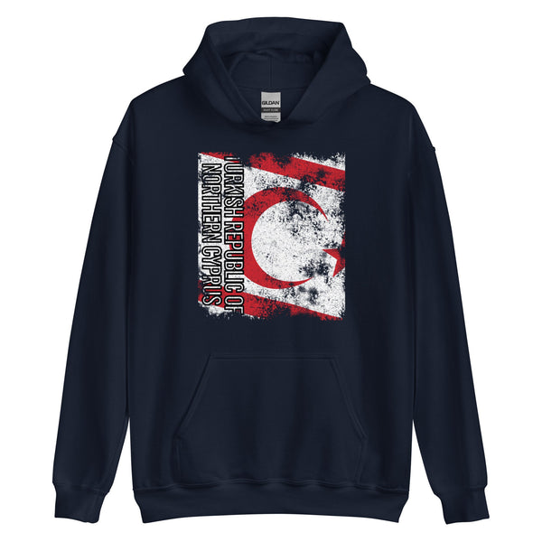 Turkish Republic Of Northern Cyprus Flag - Distressed Flag Hoodie