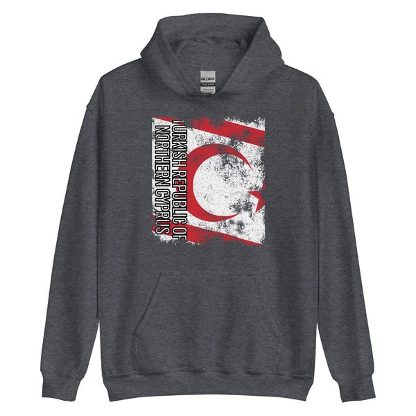 Turkish Republic Of Northern Cyprus Flag - Distressed Flag Hoodie