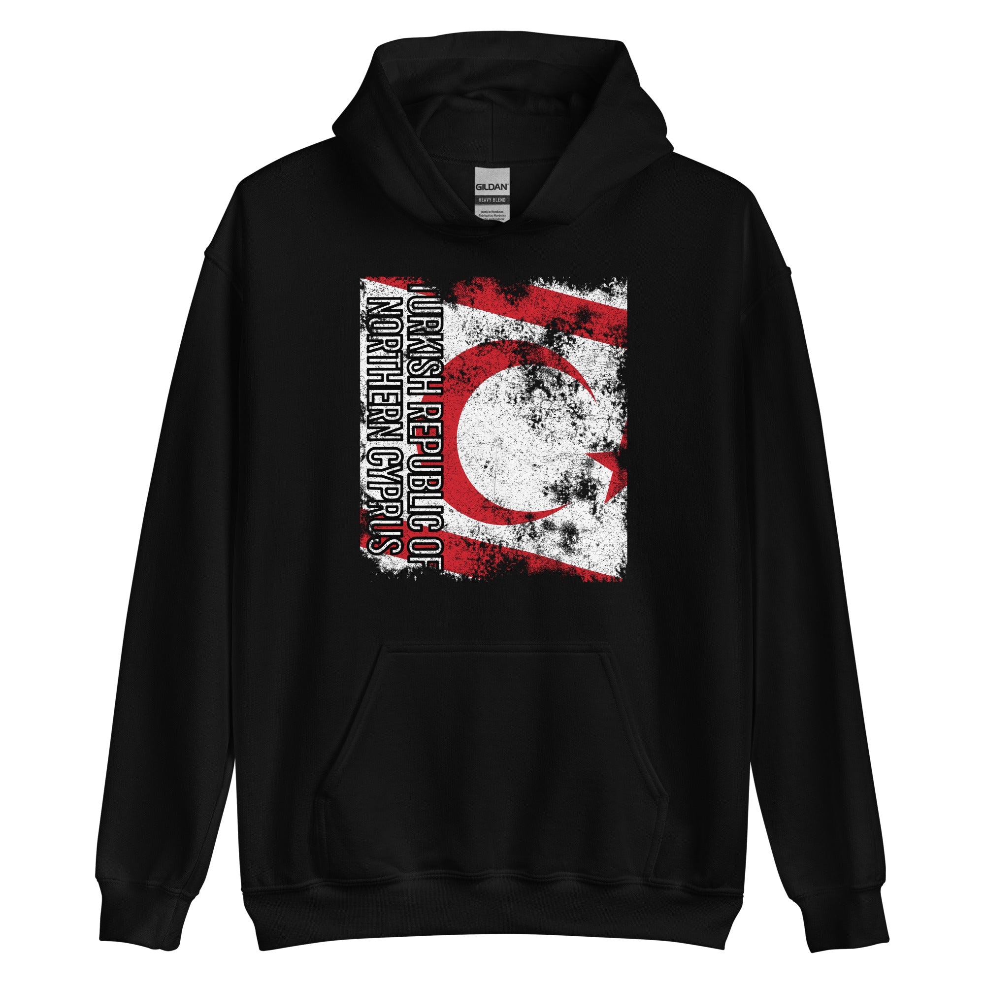 Turkish Republic Of Northern Cyprus Flag - Distressed Flag Hoodie