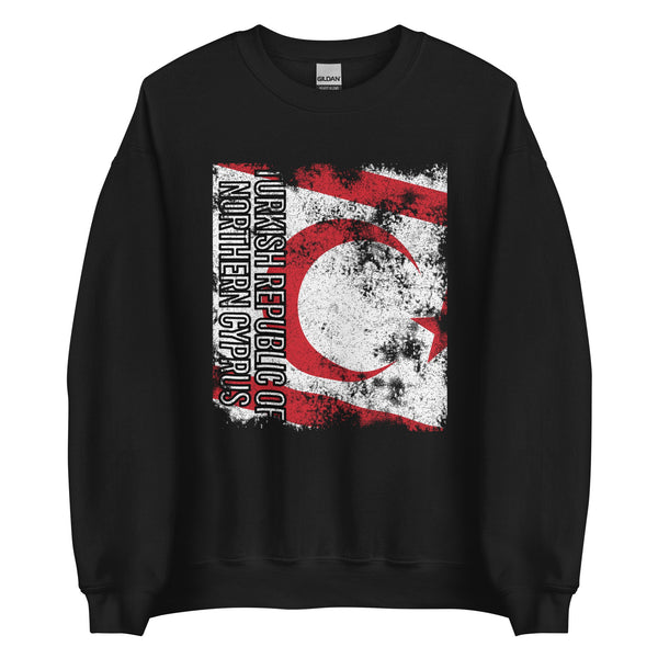 Turkish Republic Of Northern Cyprus Flag - Distressed Flag Sweatshirt