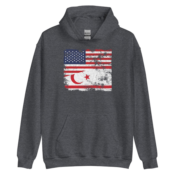 Turkish Republic of Northern Cyprus USA Flag Hoodie