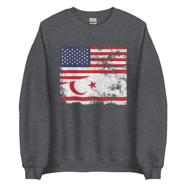 Turkish Republic of Northern Cyprus USA Flag Sweatshirt