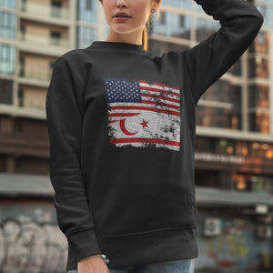 Turkish Republic of Northern Cyprus USA Flag Sweatshirt