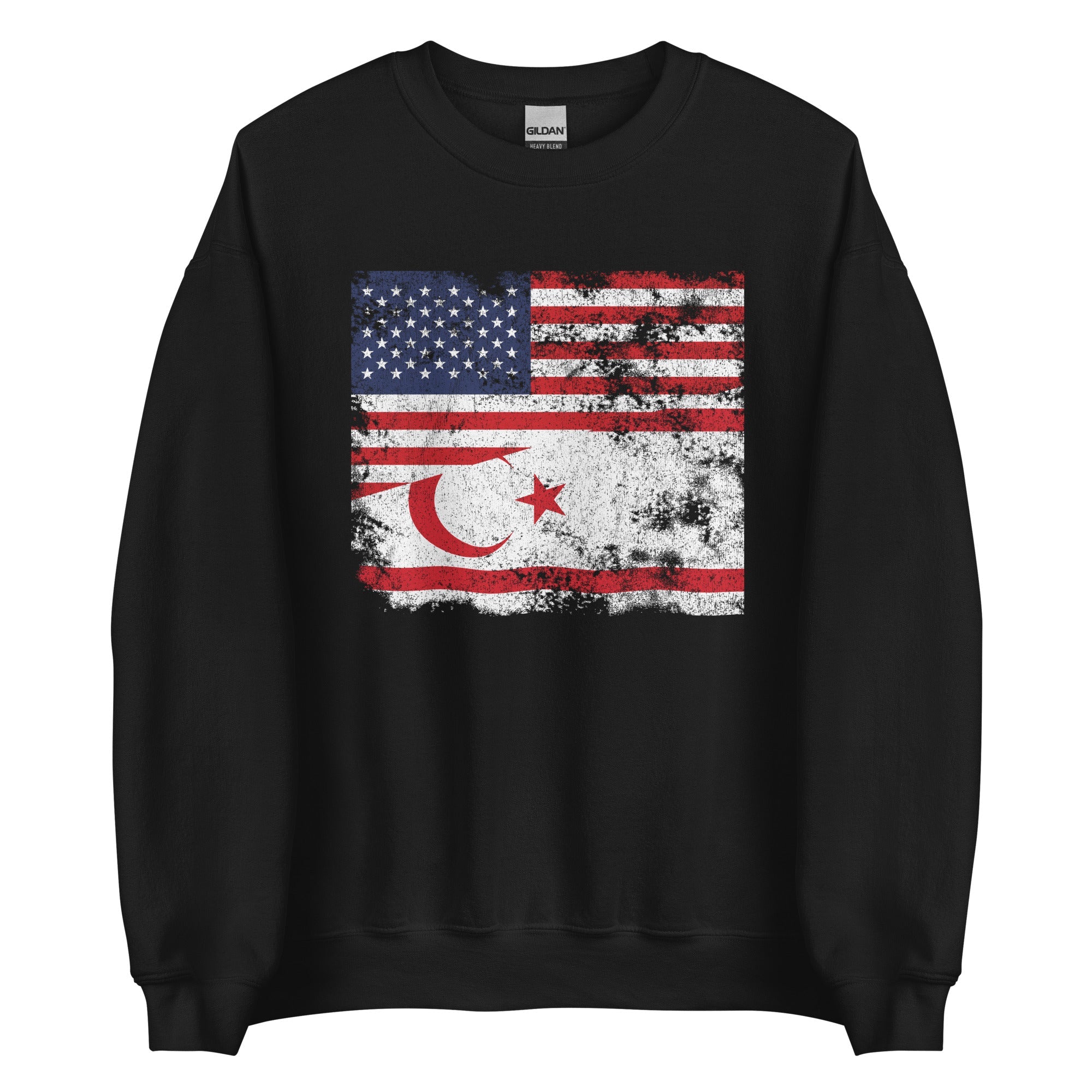 Turkish Republic of Northern Cyprus USA Flag Sweatshirt