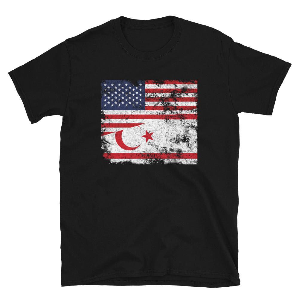 Turkish Republic of Northern Cyprus USA Flag T-Shirt