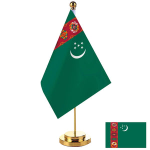 Turkmenistan Desk Flag - Small Office Table Flag