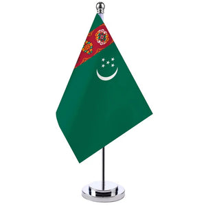 Turkmenistan Desk Flag - Small Office Table Flag