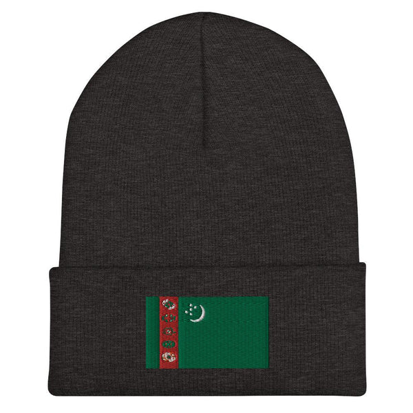 Turkmenistan Flag Beanie - Embroidered Winter Hat