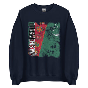 Turkmenistan Flag - Distressed Flag Sweatshirt