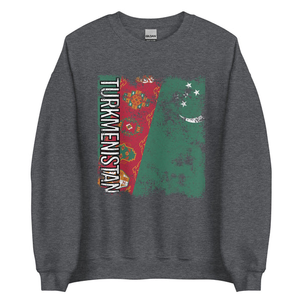 Turkmenistan Flag - Distressed Flag Sweatshirt