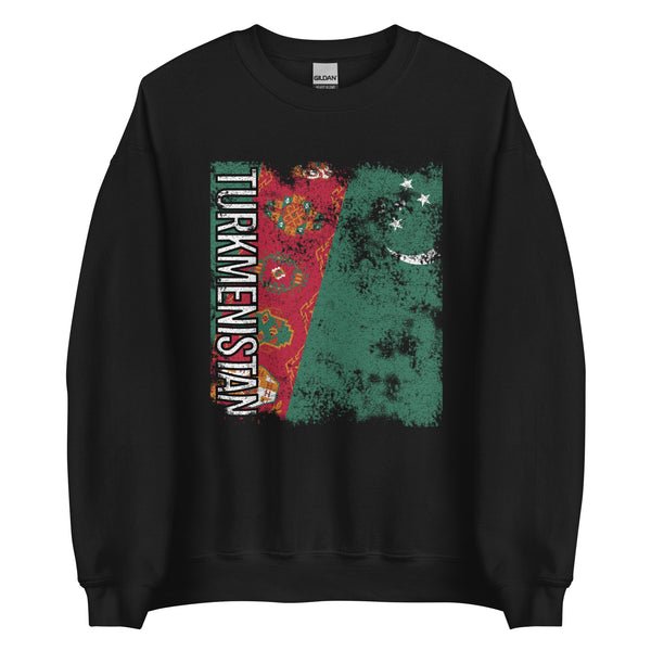 Turkmenistan Flag - Distressed Flag Sweatshirt