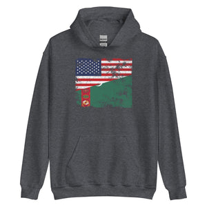 Turkmenistan USA Flag Hoodie