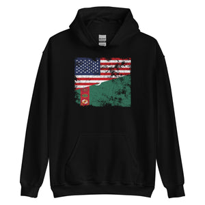 Turkmenistan USA Flag Hoodie