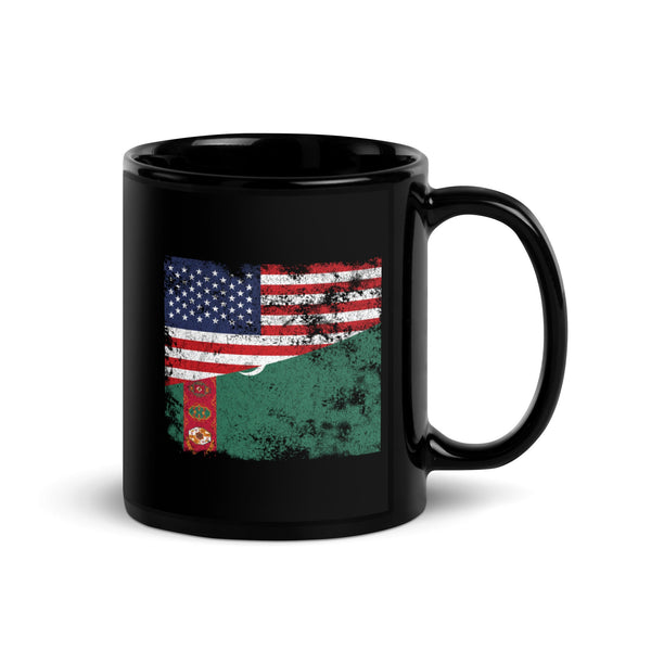 Turkmenistan USA Flag Mug