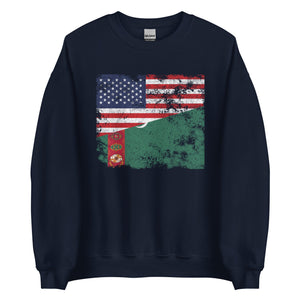 Turkmenistan USA Flag Sweatshirt