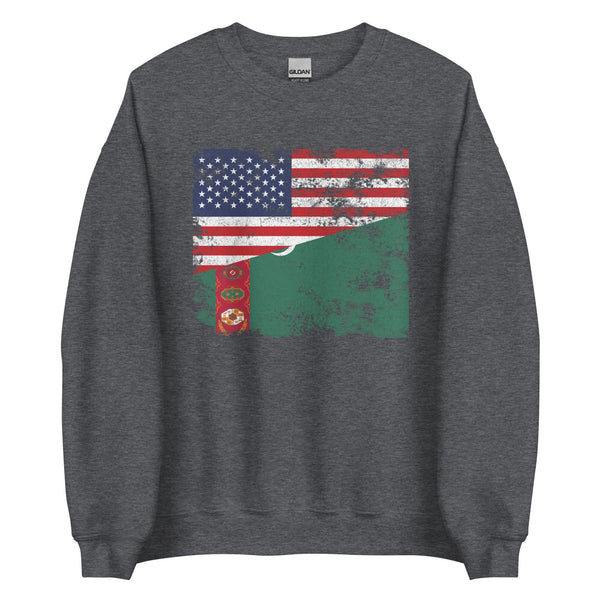 Turkmenistan USA Flag Sweatshirt