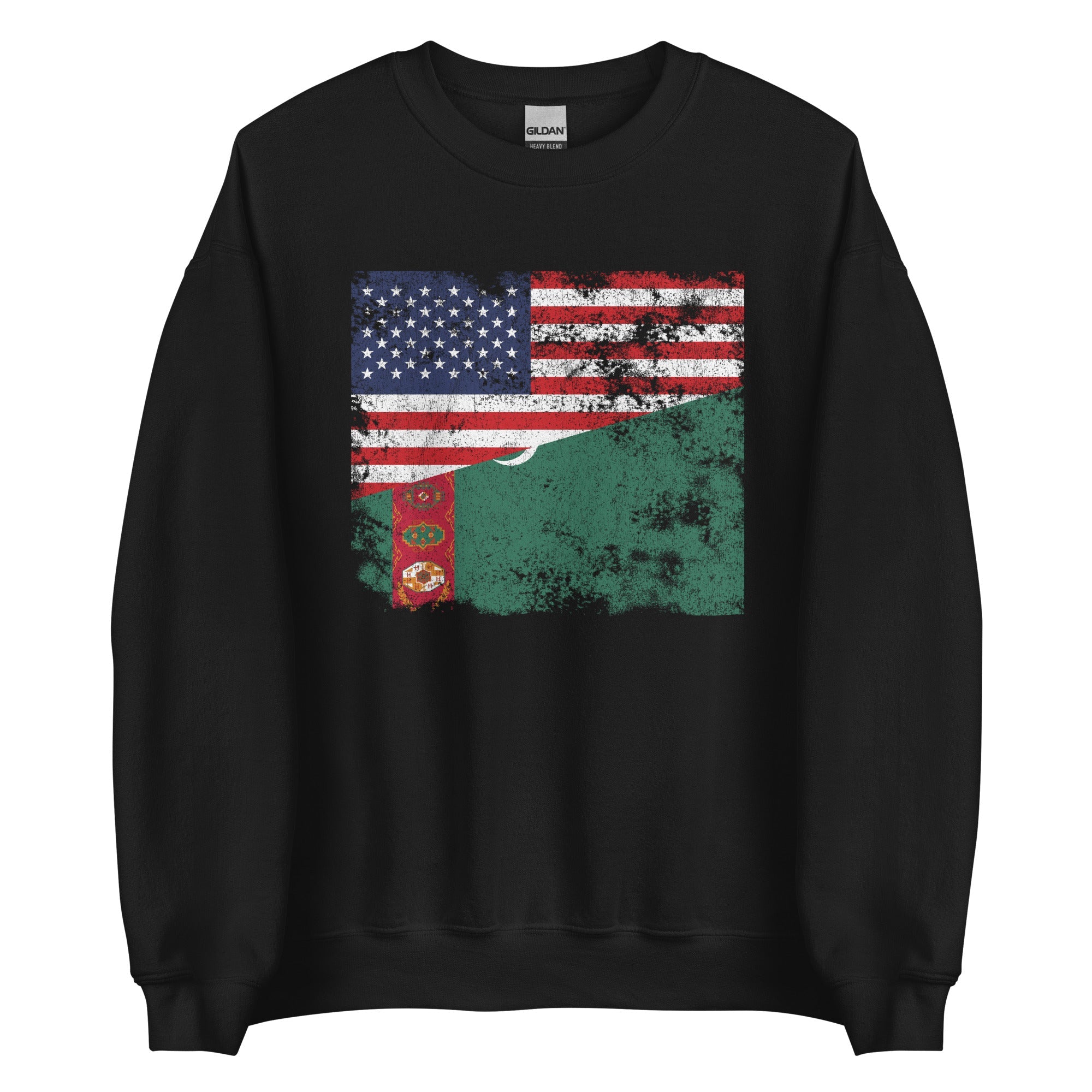 Turkmenistan USA Flag Sweatshirt