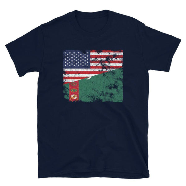 Turkmenistan USA Flag T-Shirt