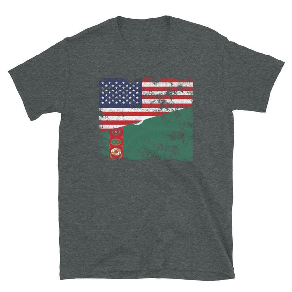 Turkmenistan USA Flag T-Shirt