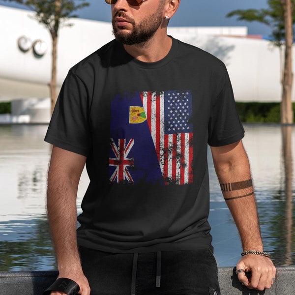 Turks And Caicos Islands USA Flag T-Shirt
