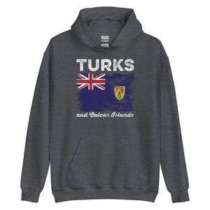 Turks and Caicos Islands Flag Distressed Hoodie