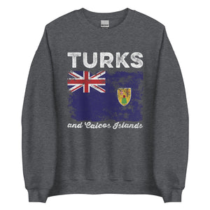 Turks and Caicos Islands Flag Distressed Sweatshirt