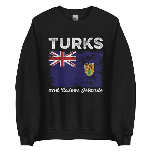 Turks and Caicos Islands Flag Distressed Sweatshirt