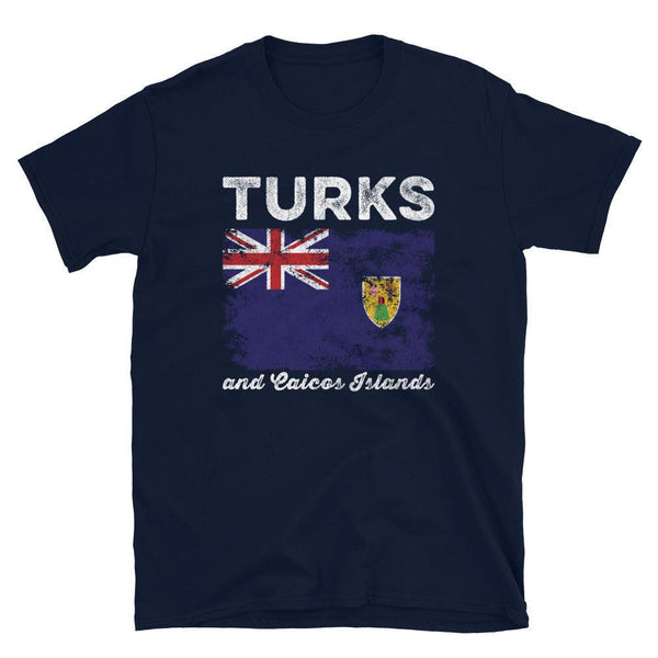 Turks and Caicos Islands Flag Distressed T-Shirt