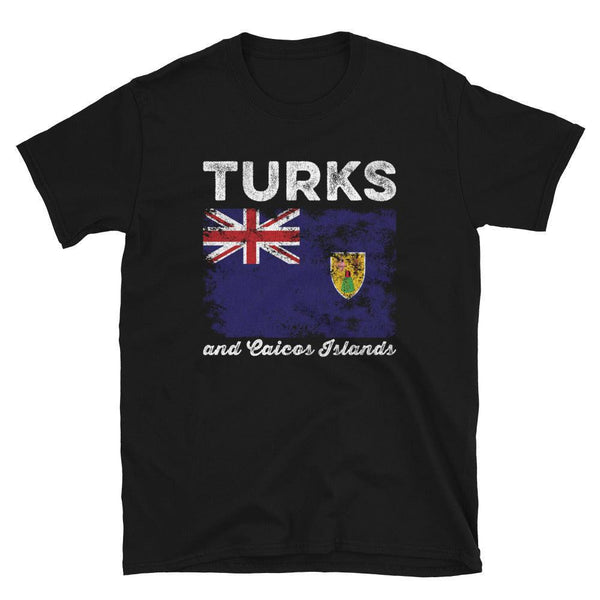 Turks and Caicos Islands Flag Distressed T-Shirt