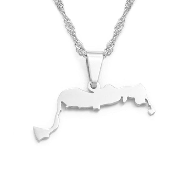 Turks and Caicos Islands Map Necklace