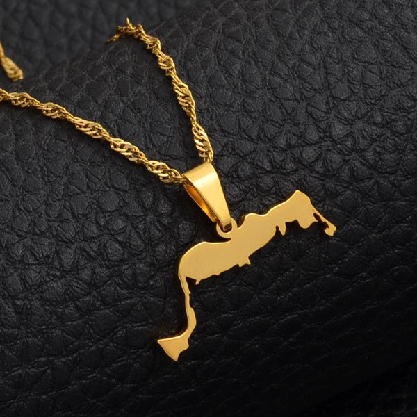 Turks and Caicos Islands Map Necklace